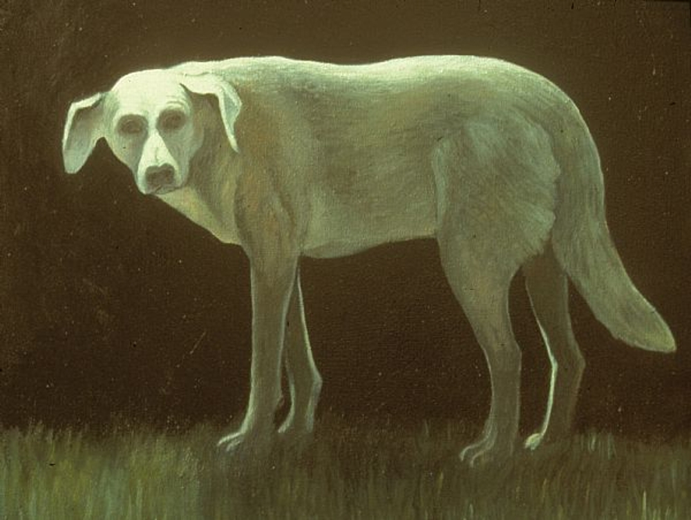 Oil on linen  about 24x36''

I photographed my friend Martye Allen's dog, when I was wishing I had one of my own.

In the permanent collection of Bay College in Escanaba, Michigan.